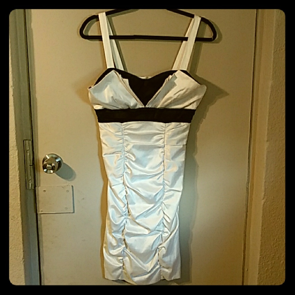 White and black dress